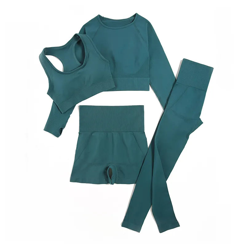 EV FIT 4 piece seamless yoga set – Eclectic Vibist