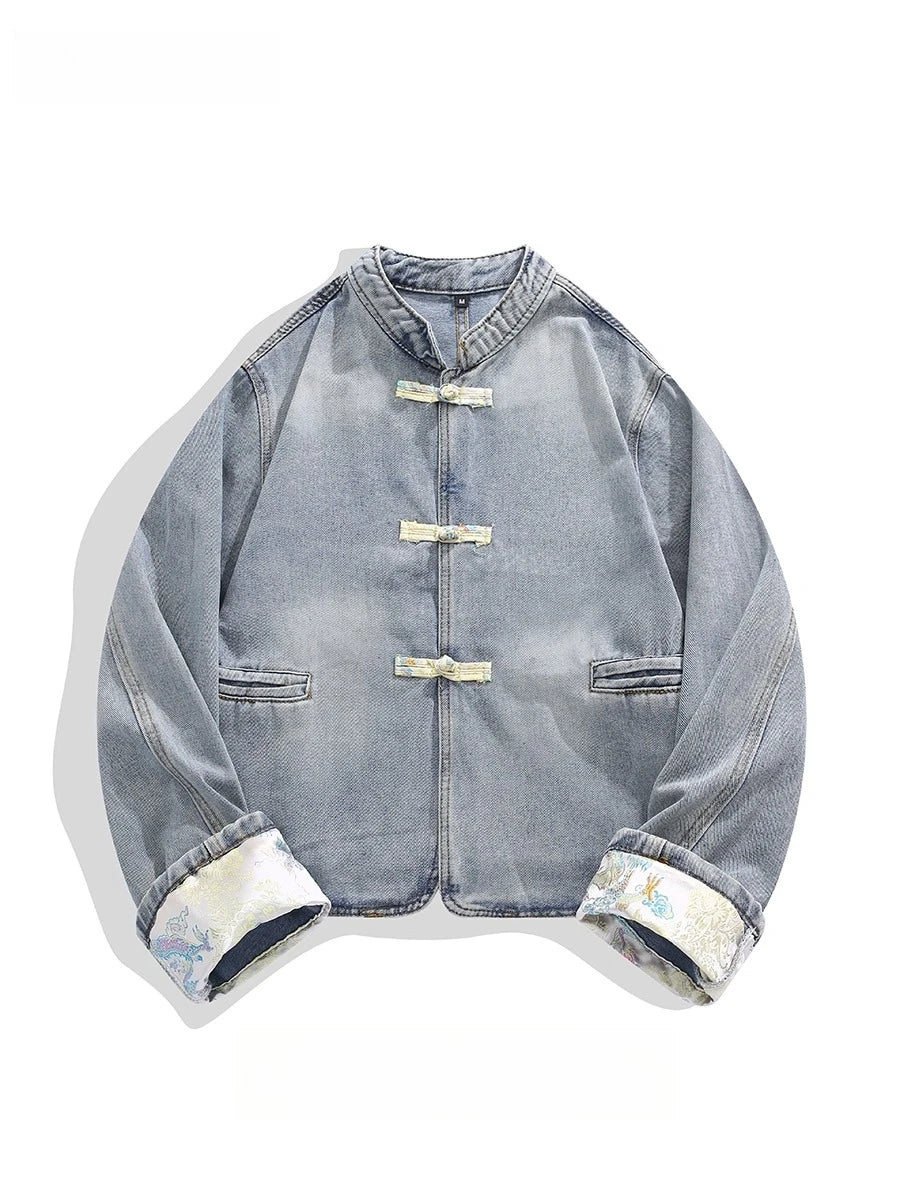Chinese Style Denim Jacket – Eclectic Vibist