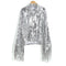 Silver Tassel Sequin Jacket Retro Long-sleeved