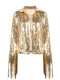 Silver Tassel Sequin Jacket Retro Long-sleeved