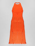 Tassel Designer Halterneck Dress