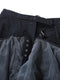 Black Denim Patchwork Skirt