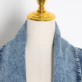 Vintage Denim Women Windbreaker Trench Coat