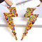 New Design Colorful Crystals Geometric Metal Gold Drop Earrings High-Quality Fashion Trend Jewelry Accessories For Women