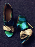 Summer Mixed Colors Striped Satin Sandals