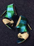 Summer Mixed Colors Striped Satin Sandals