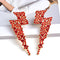 New Design Colorful Crystals Geometric Metal Gold Drop Earrings High-Quality Fashion Trend Jewelry Accessories For Women