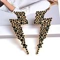 New Design Colorful Crystals Geometric Metal Gold Drop Earrings High-Quality Fashion Trend Jewelry Accessories For Women