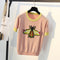 Shiny Butterfly and Bee Embroiled Sweater Tee