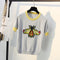 Shiny Butterfly and Bee Embroiled Sweater Tee