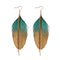 Gold&Blue Feather Earrings