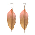 Gold&Blue Feather Earrings